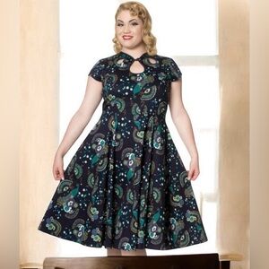 NWT!Banned-Blue & Purple Cutout Neckline Swing/Dancing Dress